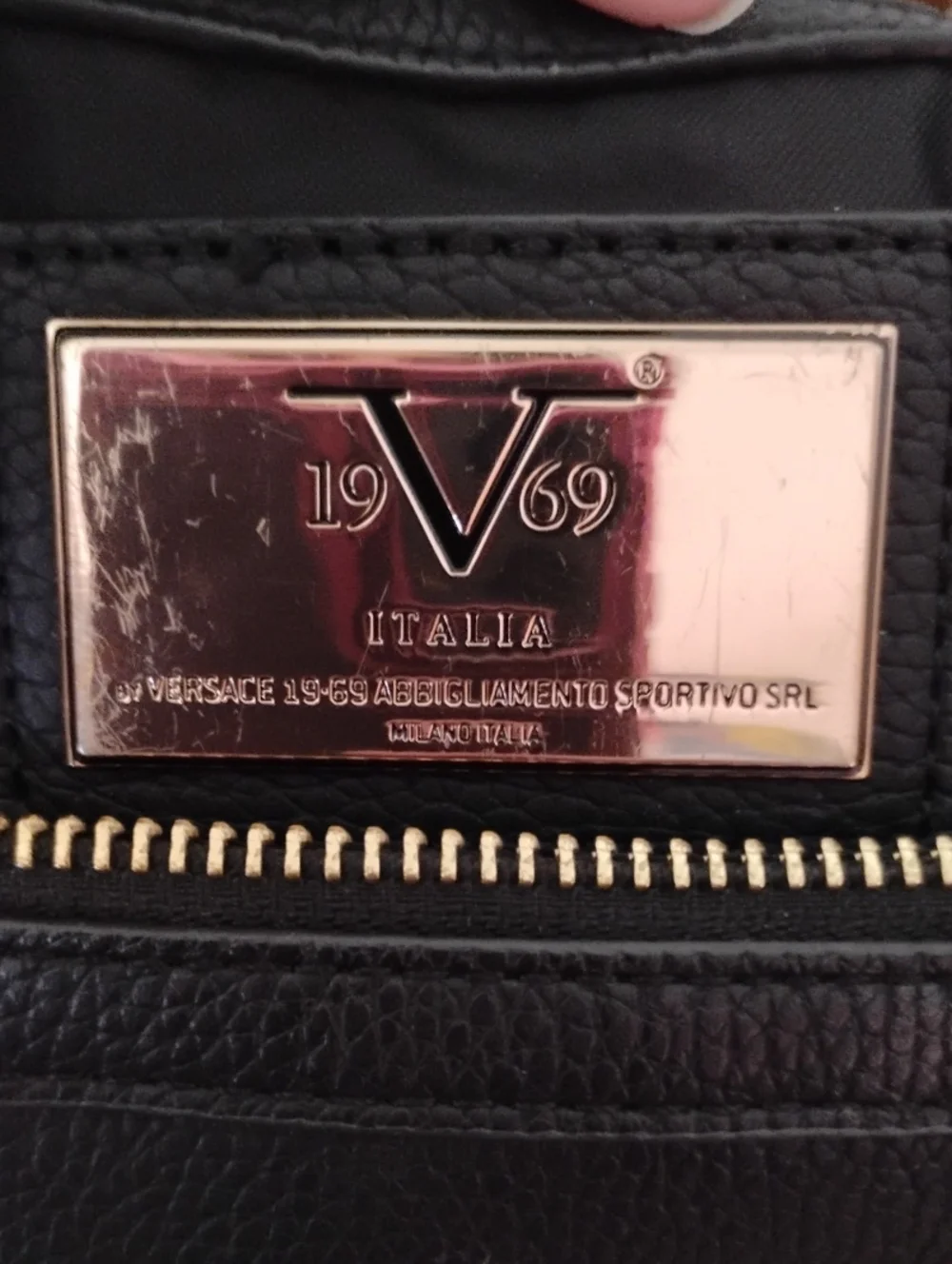 Versace 1969 19V69 Italia Convertible Satchel Crossbody Bag Vegan Leather